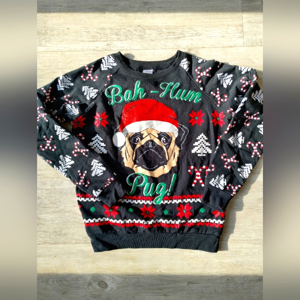 "Bah-Hum Pug" Sweatshirt | Size S